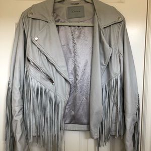 BlankNYC Faux Leather Fringe Jacket